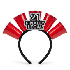 Finally 21 Headband with Shot Glass