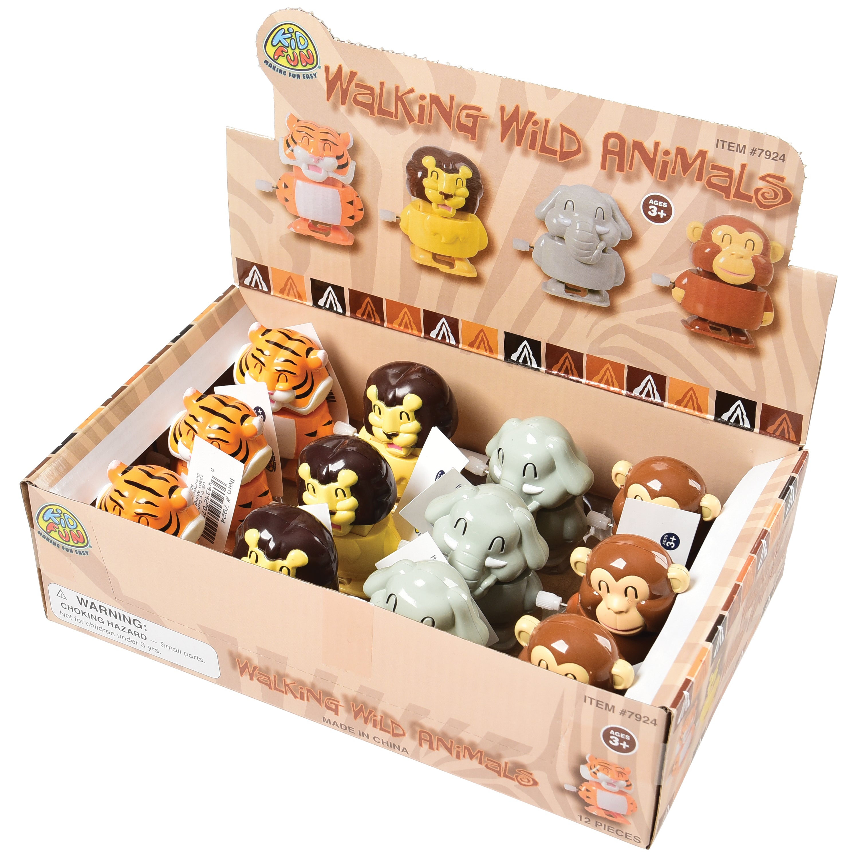 Walking Wild Animals/12 Pc Display