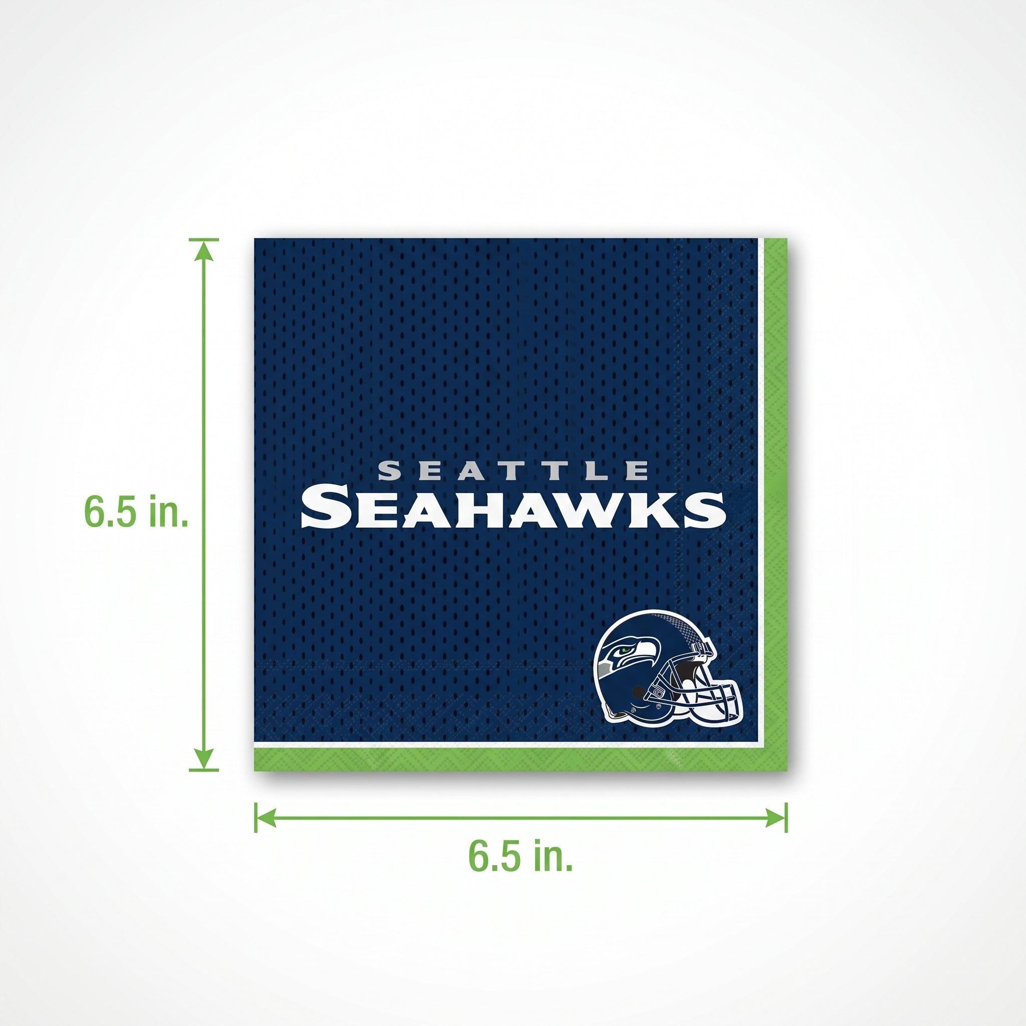 Seattle Seahawks NFL Luncheon Napkins - 6.5 In. x 6.5 In. - 16 Pack