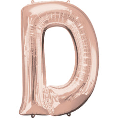 Rose Gold Letter D Balloon - Foil Super Shape