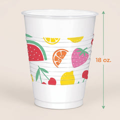 Tutti Frutti 18oz Plastic Cups - 25 Pack