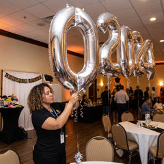 Silver Foil Letter "O" Balloon - Metallic Super Shape