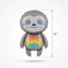 Rainbow Sloth Shape Foil Balloon