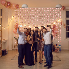 Rose Gold Circle String Backdrop Decoration