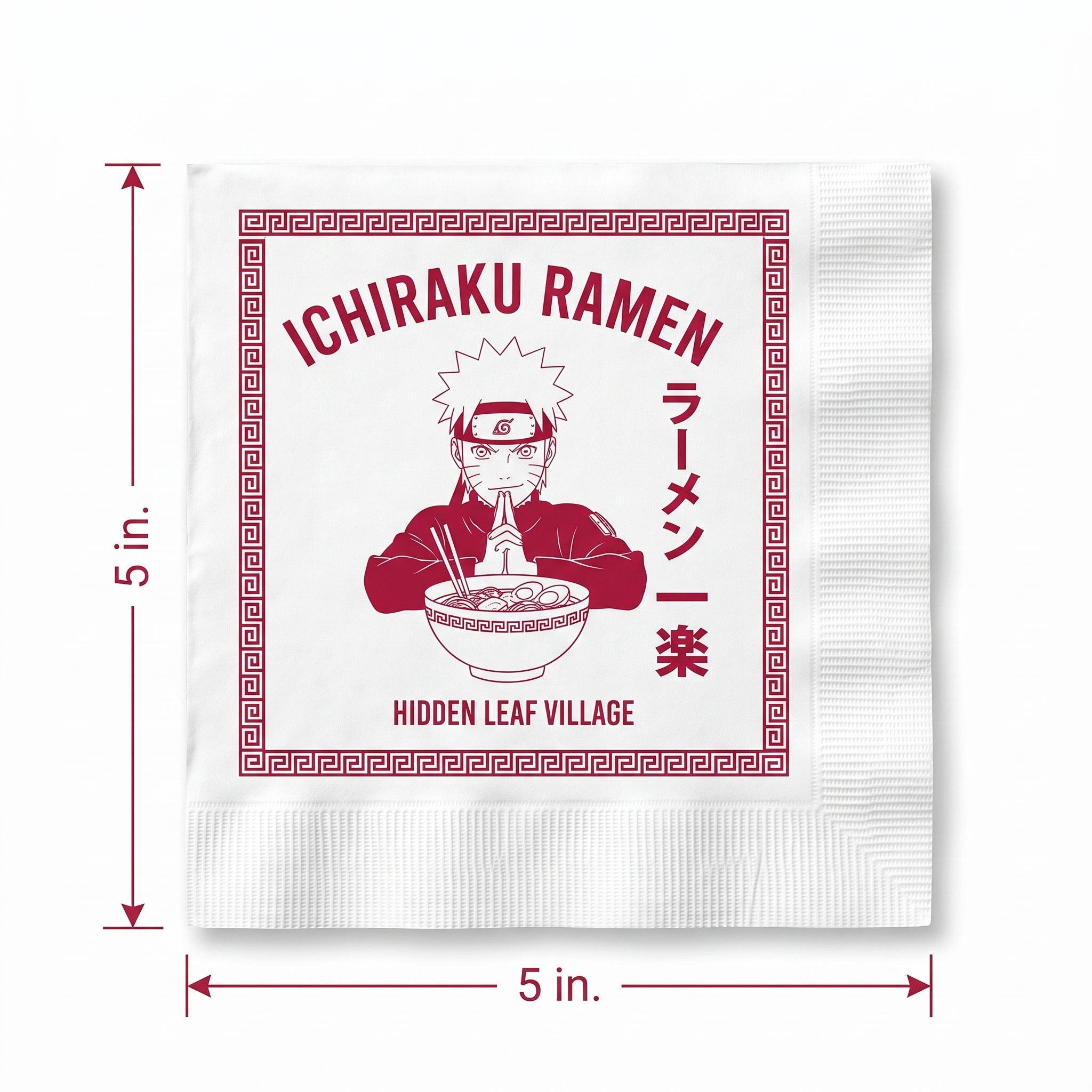 Naruto Themed Beverage Napkins - 16-Pack - 5 In. X 5 In.