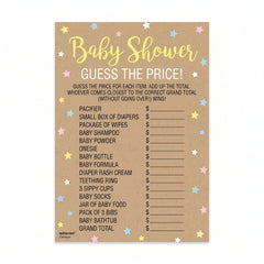 Guess the Price Baby Shower Game - 24 Fun Cards