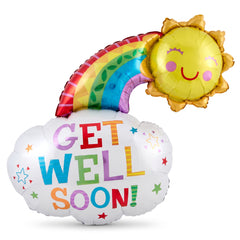 Get Well Soon Rainbow & Sun Foil SuperShape Balloon