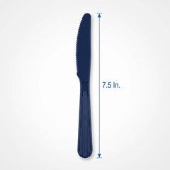 Navy Blue Economy Plastic Knives - 7.5 in.