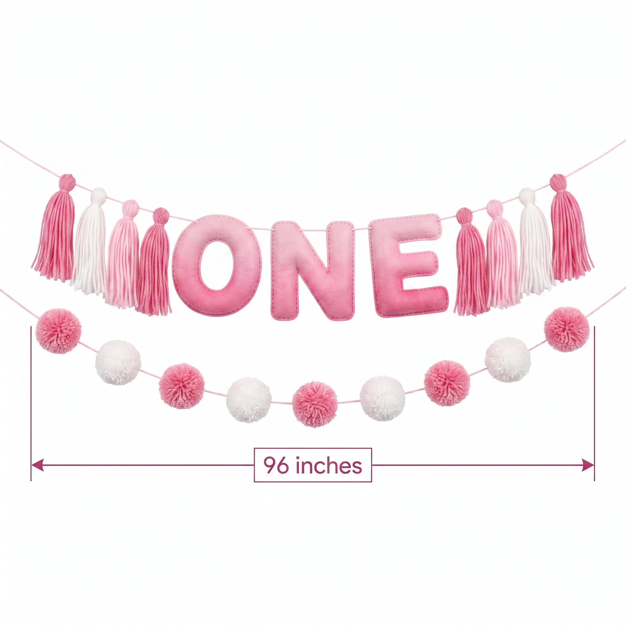 Pink Felt "ONE" Banner for Baby's First Birthday