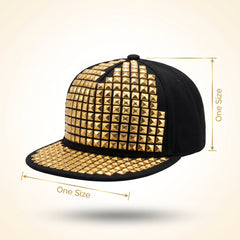 Gold Studded Hip Hop Baseball Hat - Funky Costume Accessory