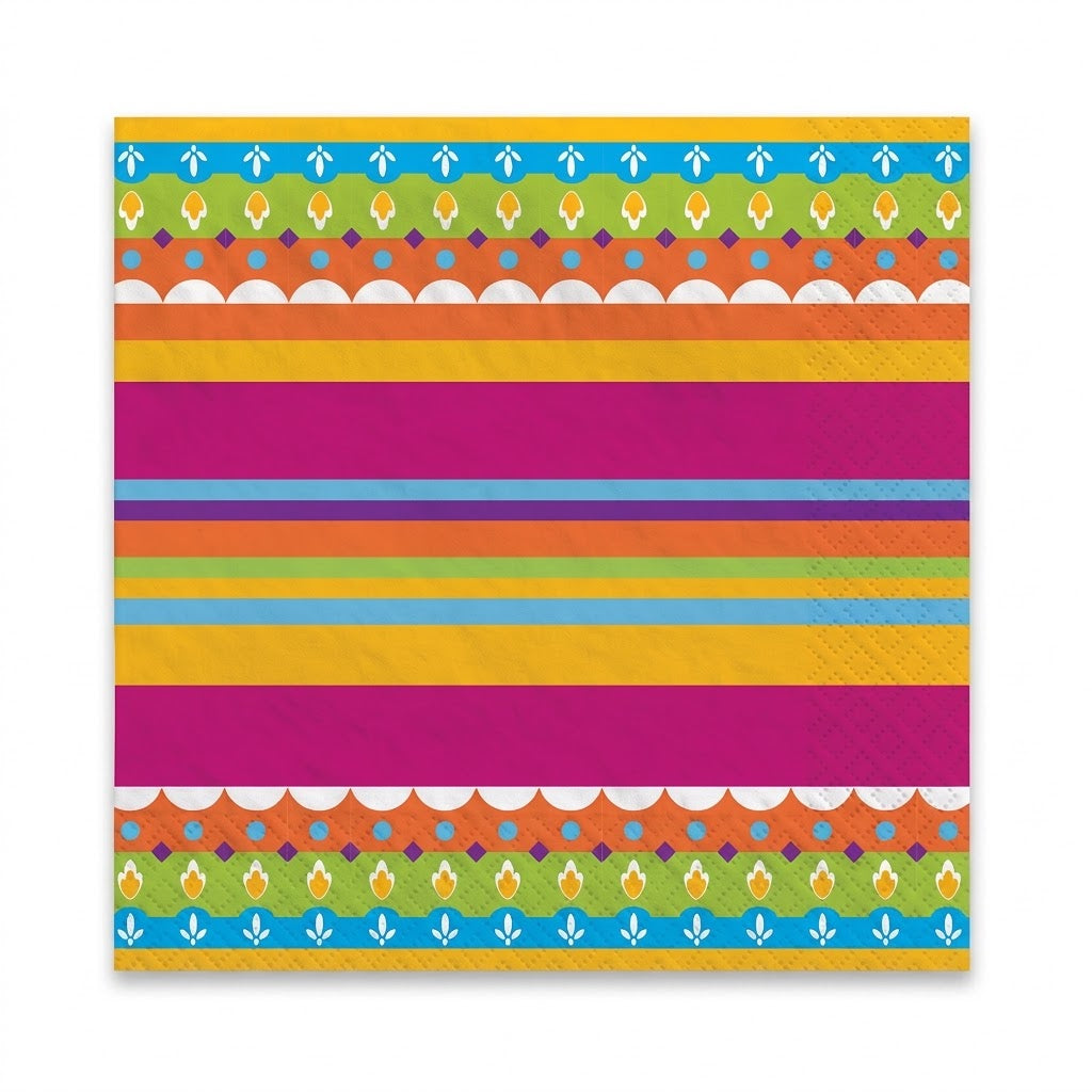 Vibrant Fiesta Beverage Napkins - 5 In. X 5 In.