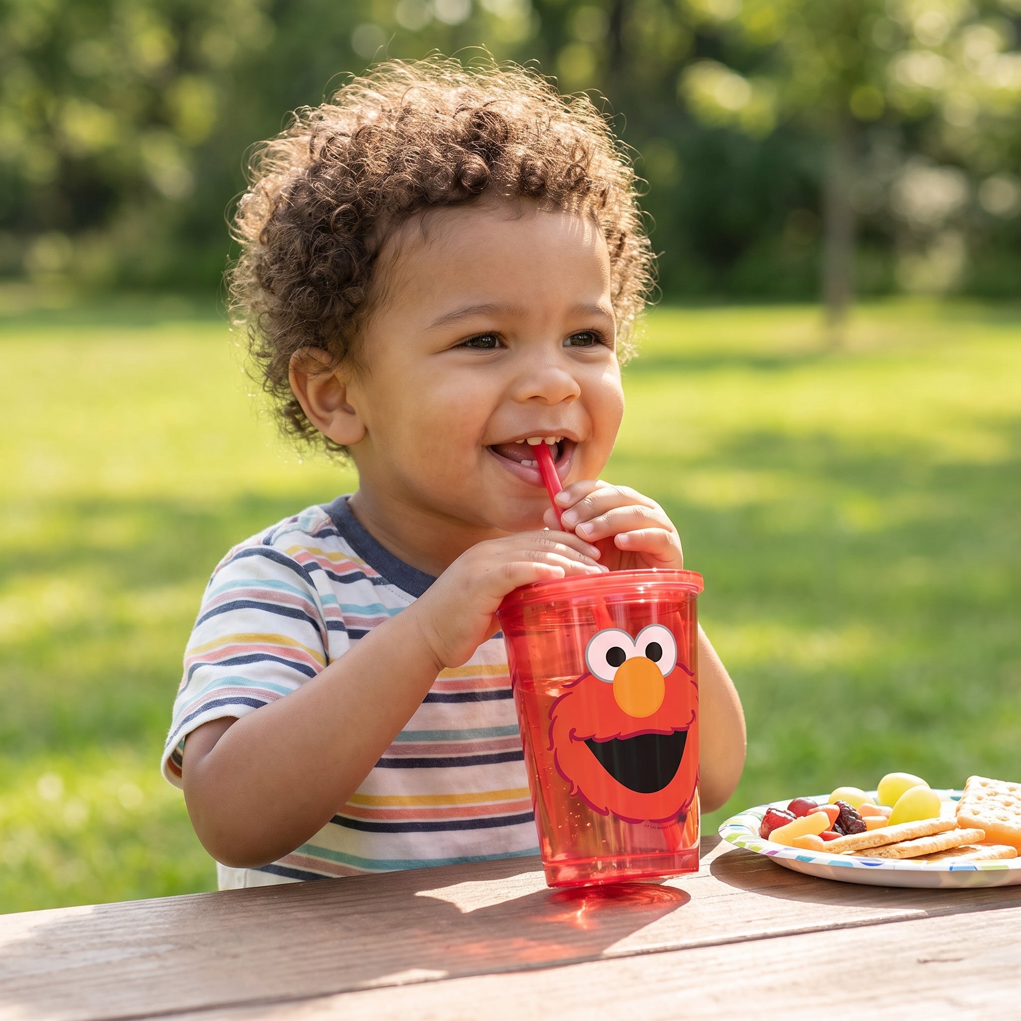 【リリー】【6キロ】ELMO ORGANIC 1歳〜 Sesame Street Elmo Sippy Cup with Straw - 9 oz, Red