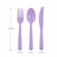 Lavender Assorted Plastic Cutlery Set - 7.5 in. - 24 Pack
