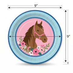 Saddle Up Horse Party Plates - 9" Round, 8-Pack