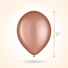 Elegant Rose Gold Pearl 12" Latex Balloons - Pack of 15
