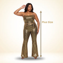 Glamorous Gold Metallic Jumpsuit - Plus Size