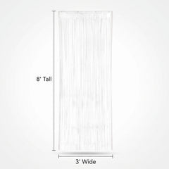 White Metallic Door Curtain - 3' x 8'