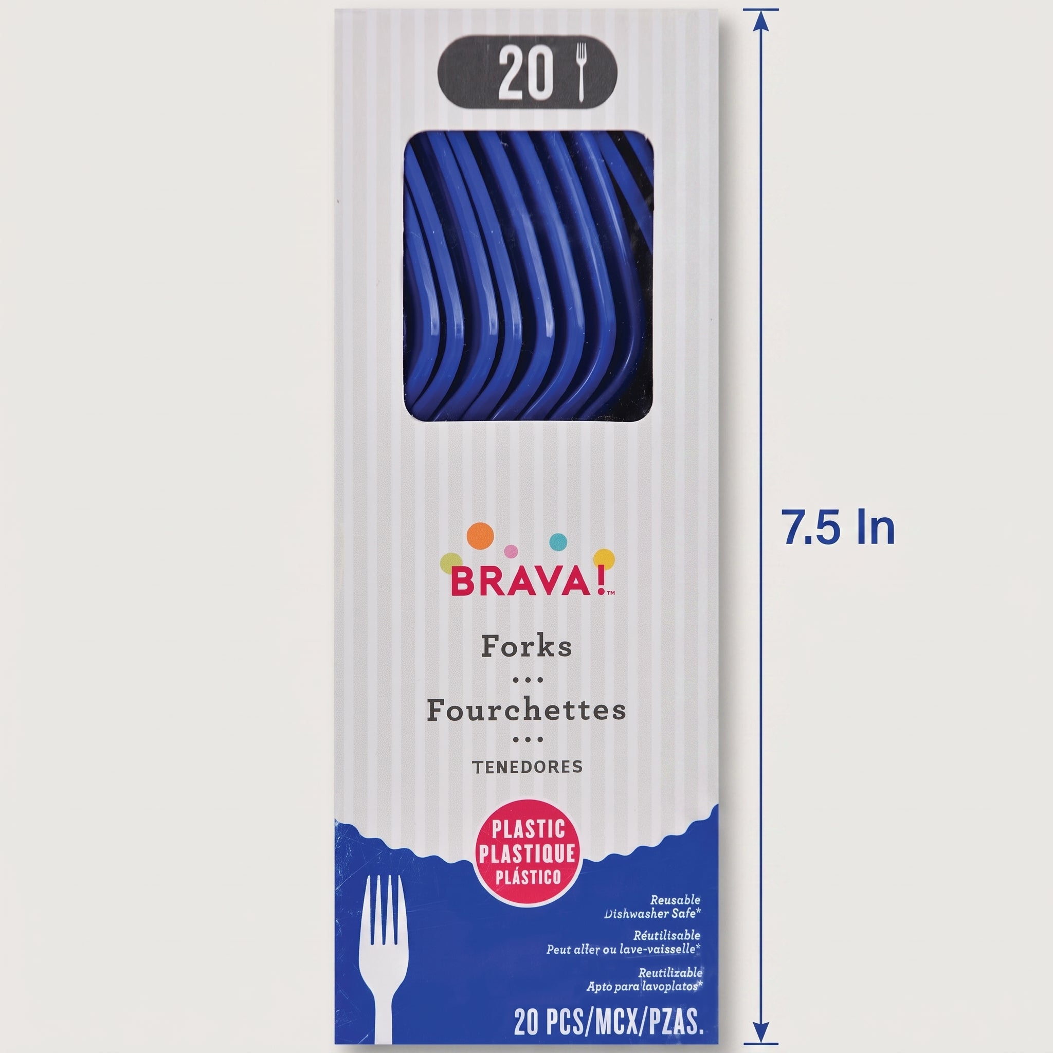 Royal Blue Plastic Forks - 7.5 in. - 20 Pack