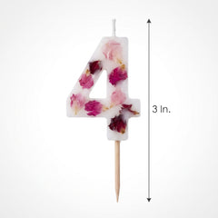 Ginger Ray Pressed Petal Number 4 Birthday Candle