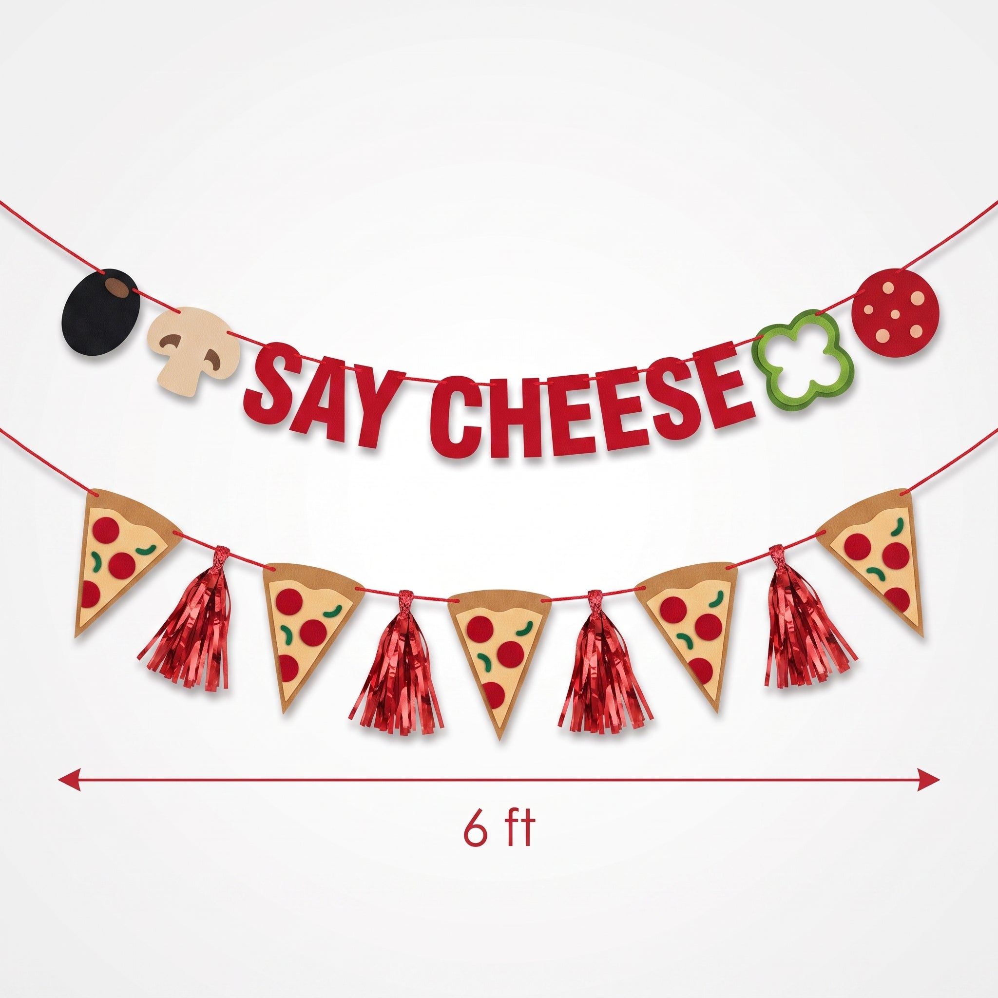 Pizzeria Felt Pennant Banner Set, 2-Pack
