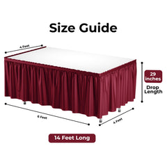 Burgundy Plastic Table Skirt | 6 Pack