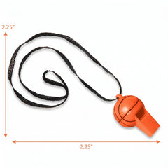 Mini Basketball Whistles with Lanyards, 8-Pack