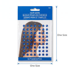 Royal Blue Hair Gems Set - 50 Pieces