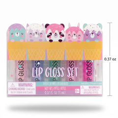 Sweet Animal Glitter Lip Gloss Set - 5 Pack
