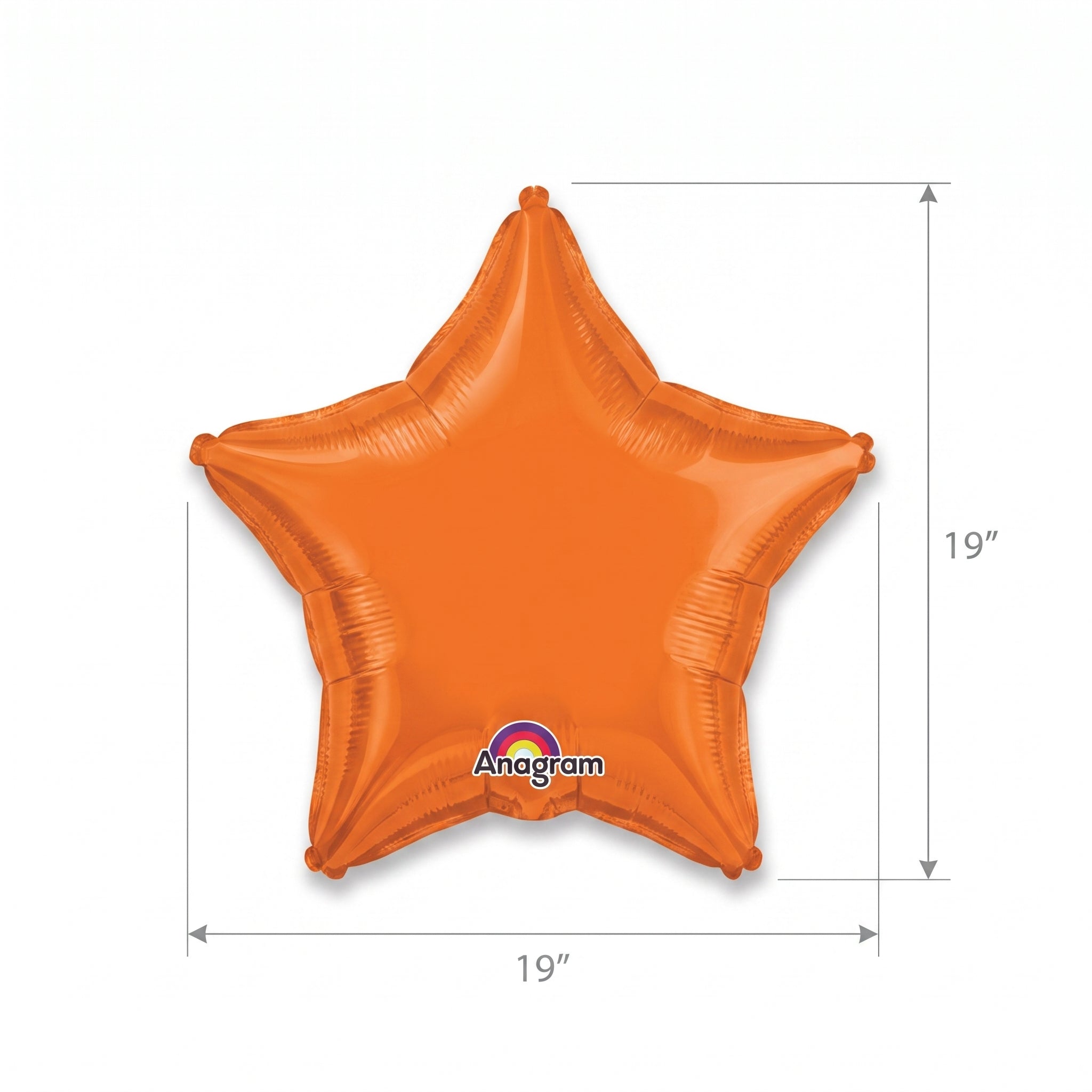 Vibrant Orange Star Foil Balloon - 19 Inches