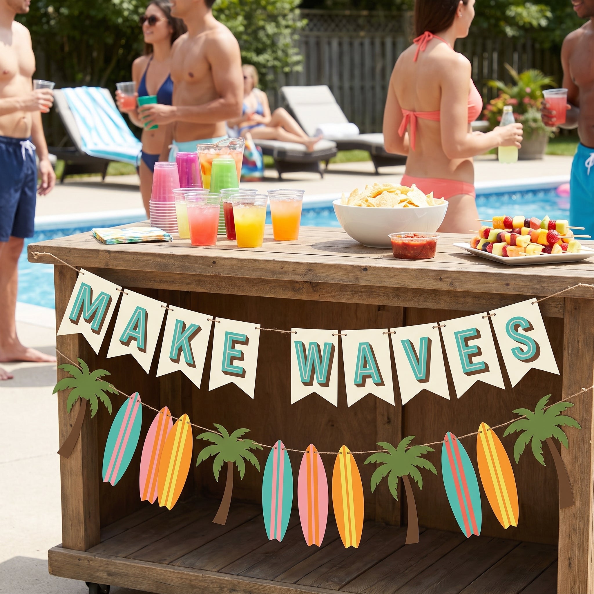 Beach Life "Make Waves" Summer Banners, 10-ft, 2-Pack