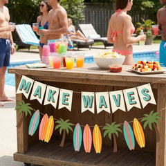 Beach Life "Make Waves" Summer Banners, 10-ft, 2-Pack