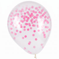 Pink Confetti Latex Balloons - Pack of 6