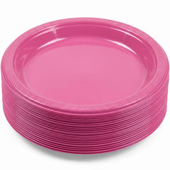 Bright Pink Plastic Dessert Plates - 7 In. | 20 Count