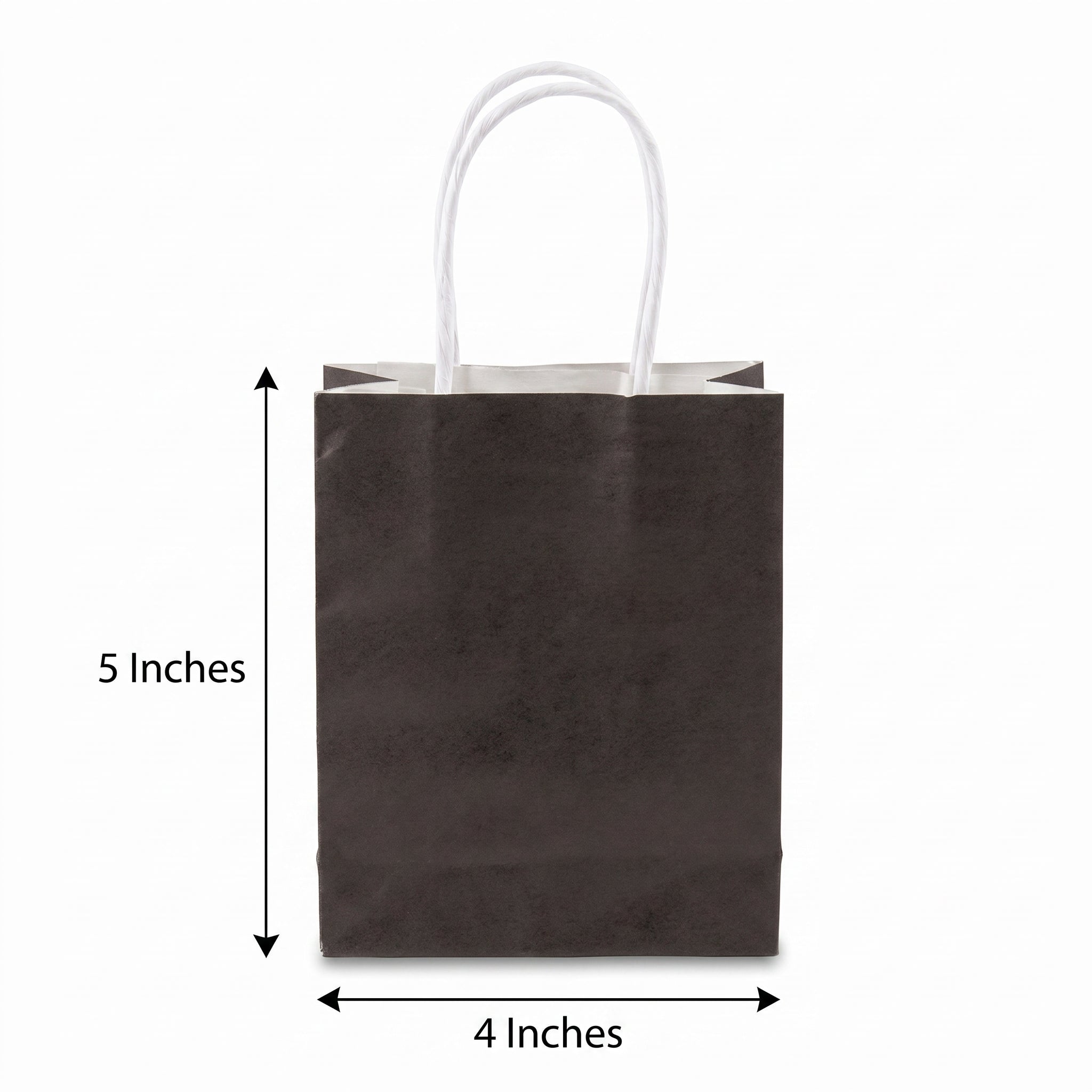 Black Kraft Paper Gift Bag with Handles - 5 Inches