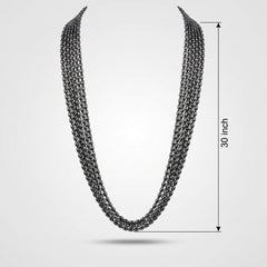Black Metallic Bead Necklace, 30-Inch, 8-Pack