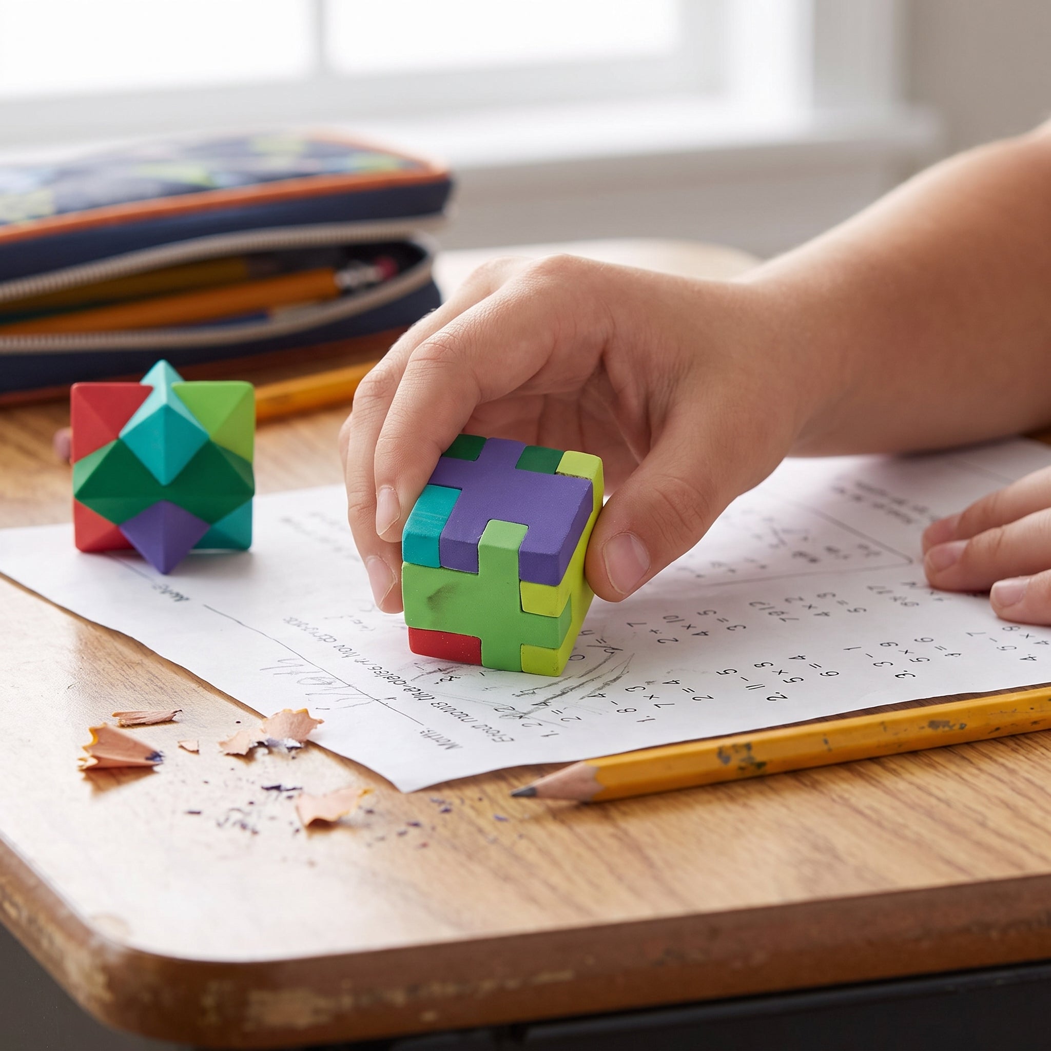Pixel Party Puzzle Erasers - 12 Pack