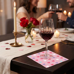 Lovely Hearts Valentine's Day Beverage Napkins - 5 In. X 5 In.