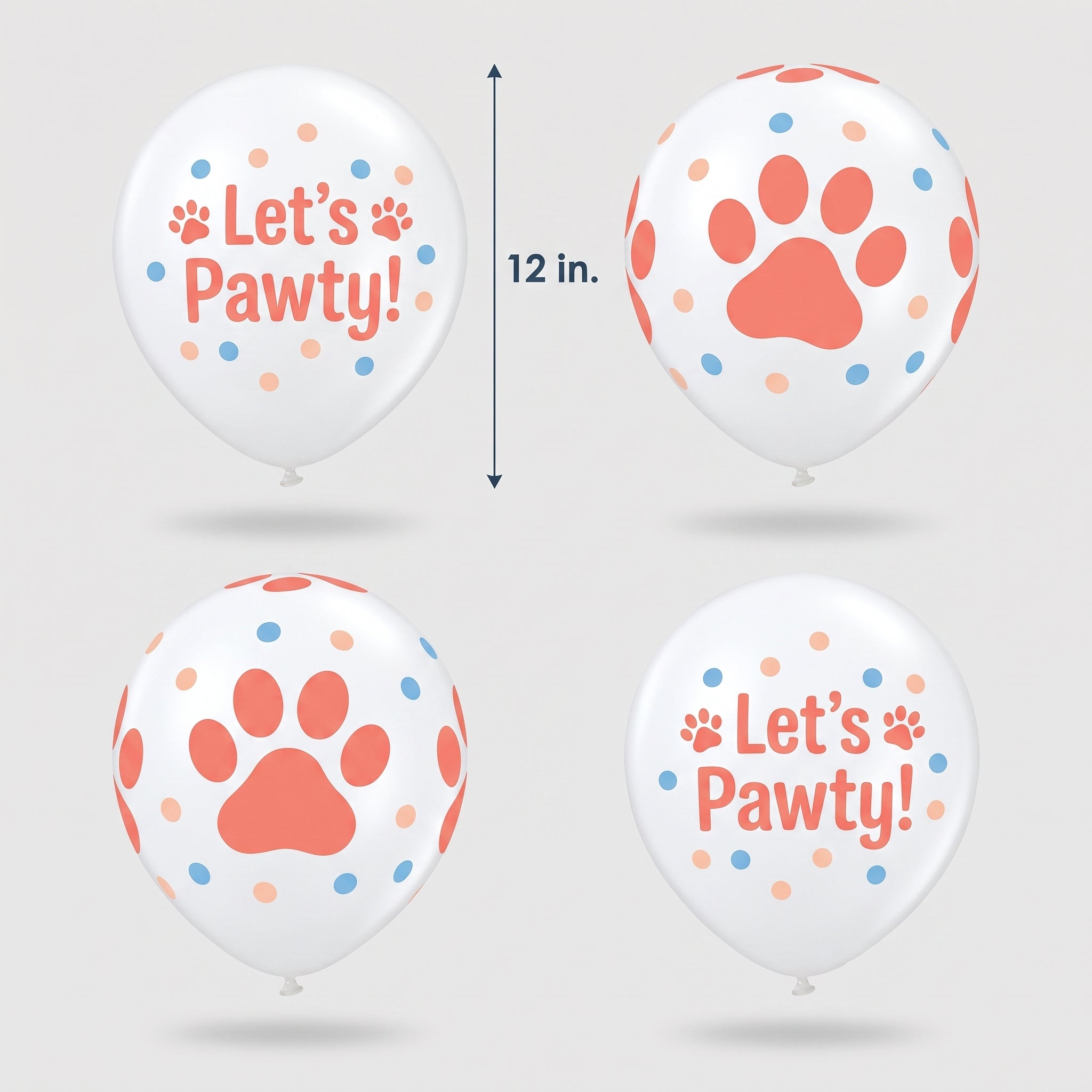 Let's Pawty! Latex Balloons for Kids Birthday