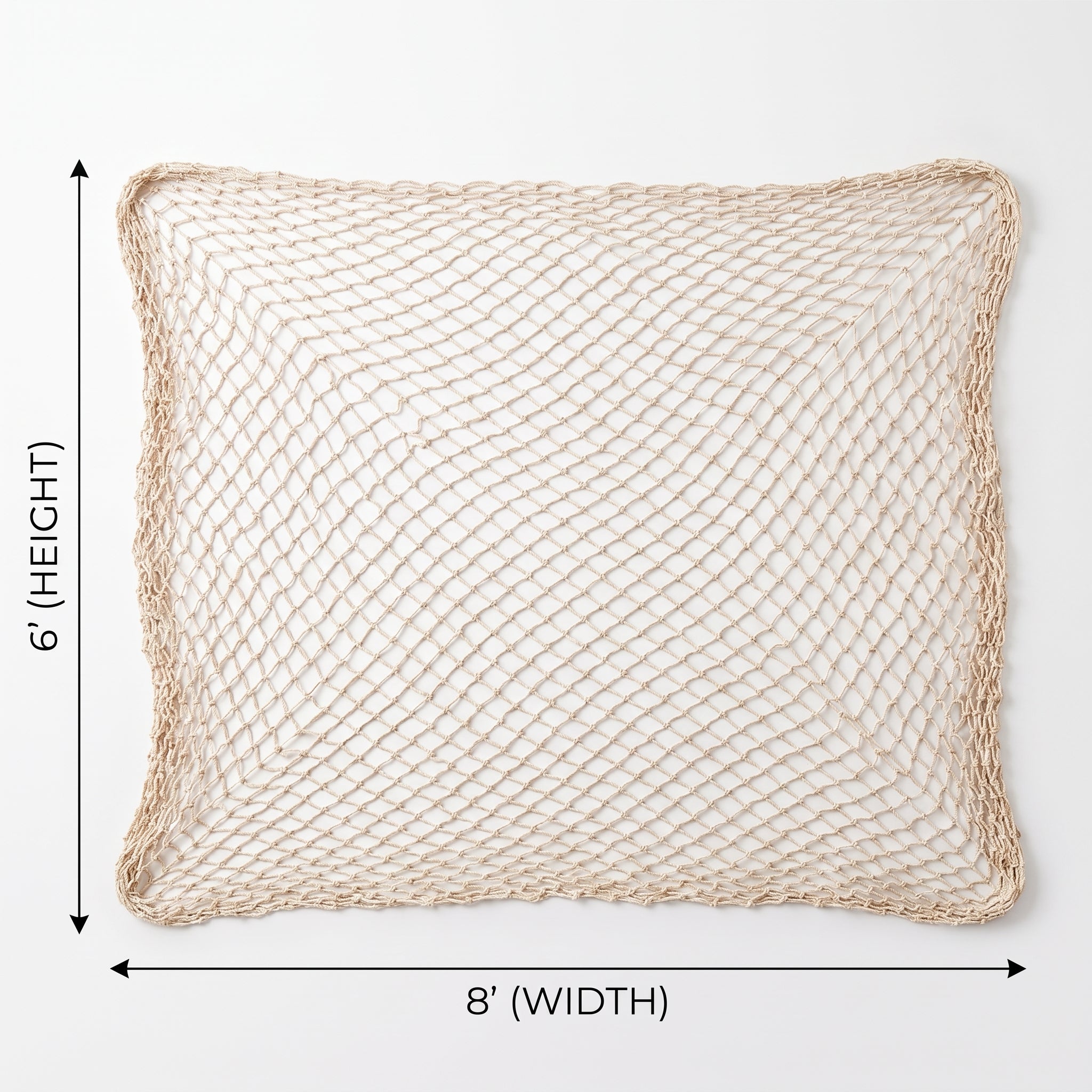 Natural Fish Net Decoration - 6' x 8' - Perfect for Summer Parties