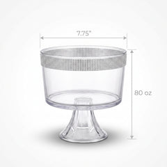 Elegant Clear Plastic Rhinestone Trifle Container - 80 oz