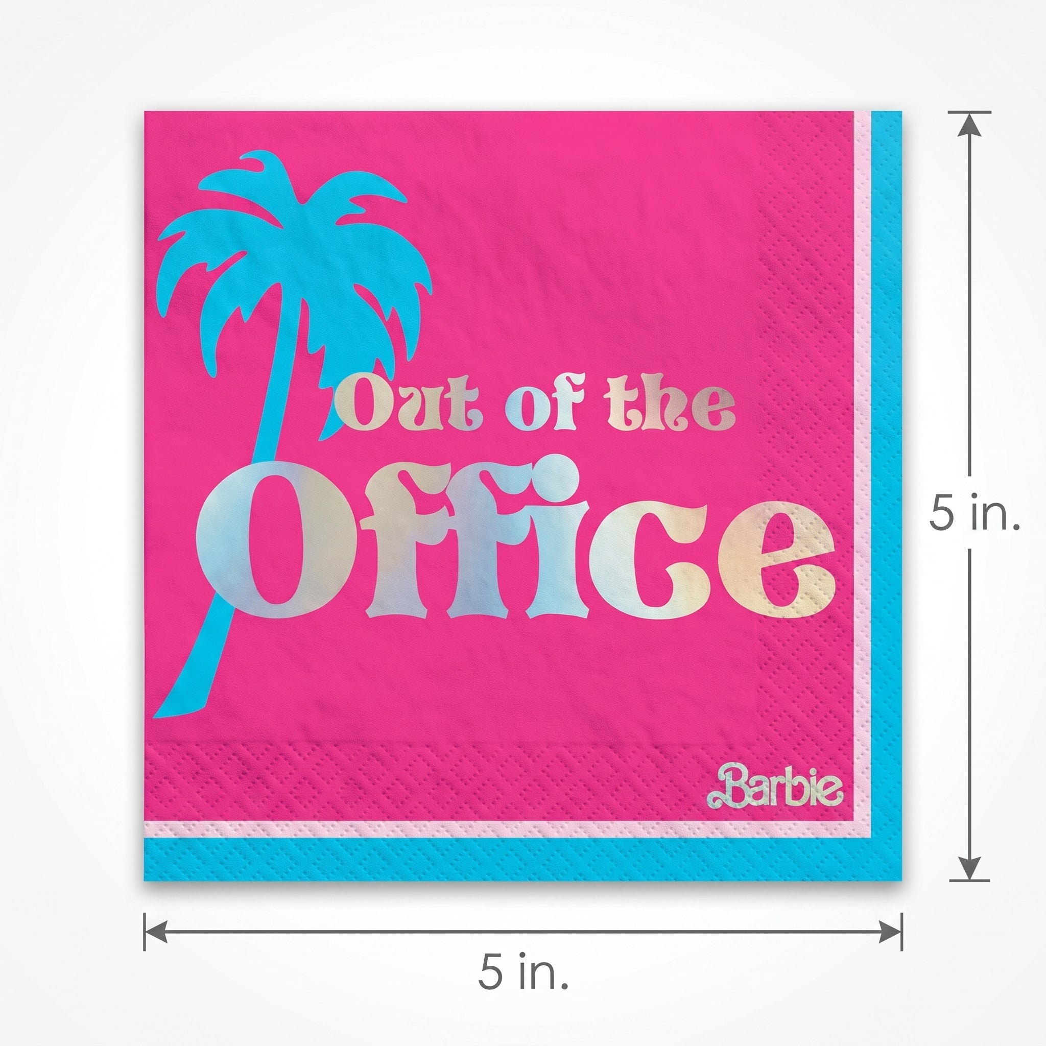 Barbie Dream Party "Out of the Office" Beverage Napkins - 16 Pack - 5 In. X 5 In.