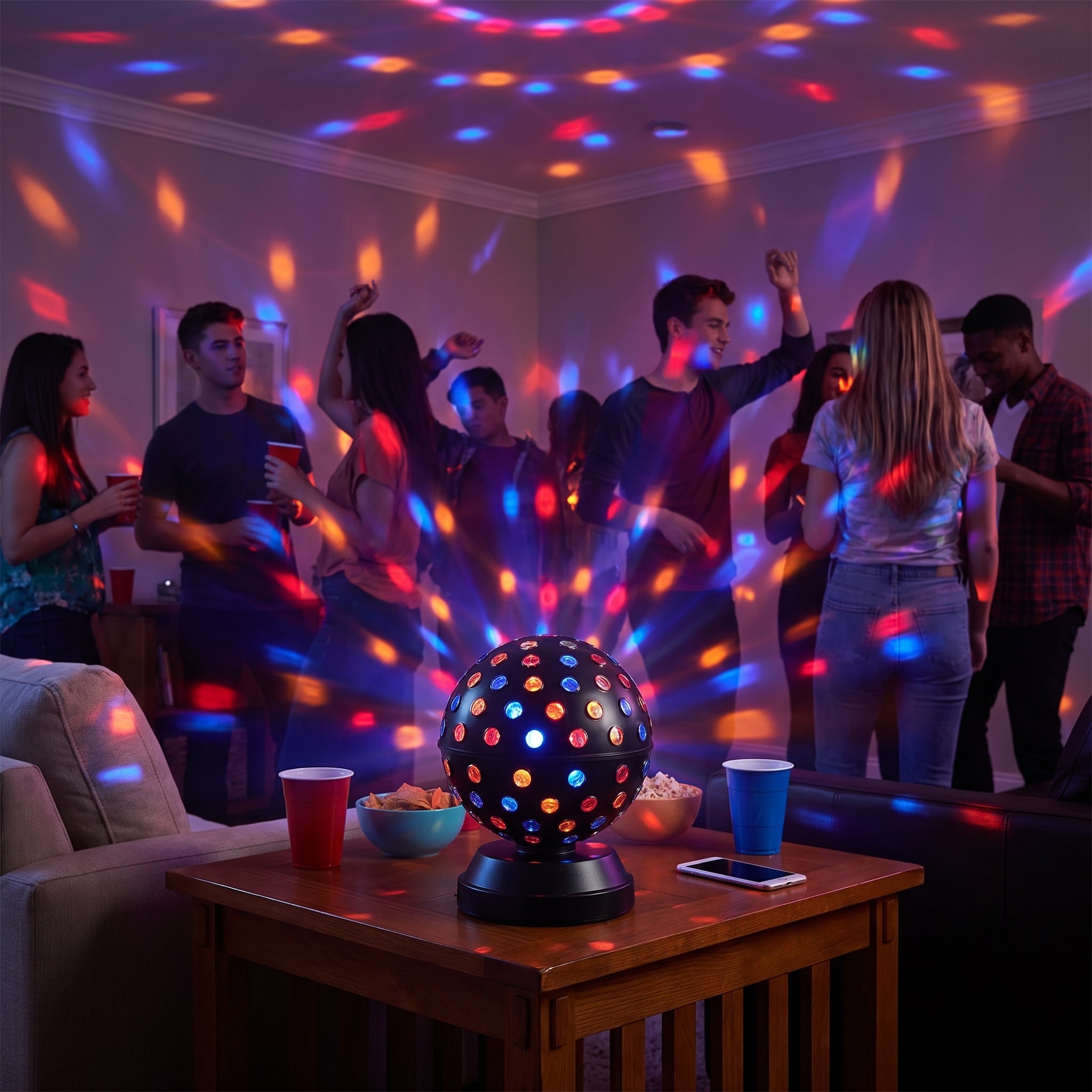 8" Rotating LED Disco Ball for Parties