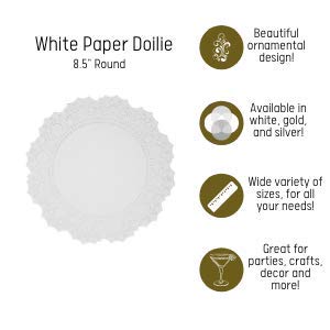 8.5 In. Round White Paper Doilies | 20 Count