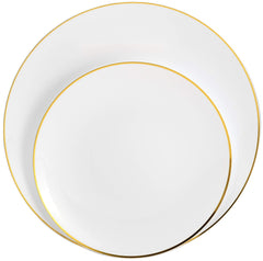 8 In. Classic Gold Design Plastic Plates | 120 Count