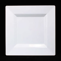 8 In. White Square Plastic Plates | 120 Count