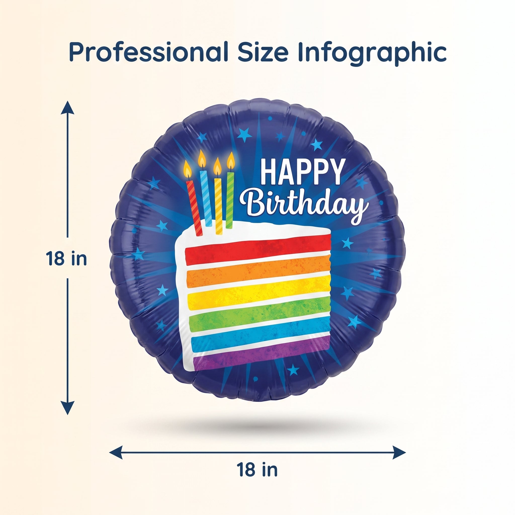 Rainbow Slice Metallic Birthday Balloon - 18in