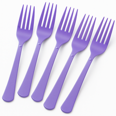 Heavyweight Purple Plastic Forks - Pack of 24