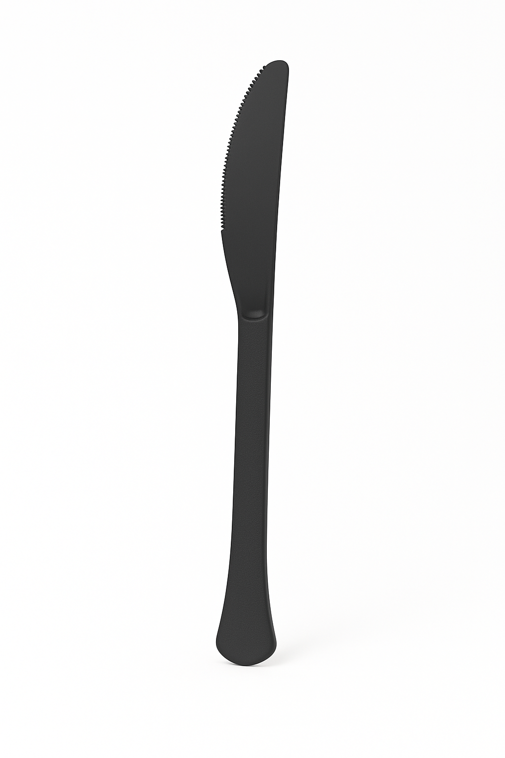 Jet Black Plastic Knives - Solid Color Cutlery