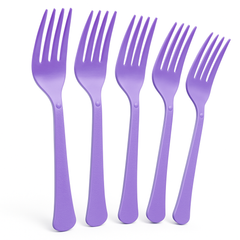 Vibrant Purple Plastic Forks - Durable Cutlery for Everyday Use
