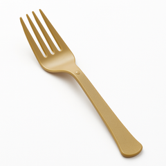 Gold Heavy-Duty Plastic Reusable Forks, 50-Pack